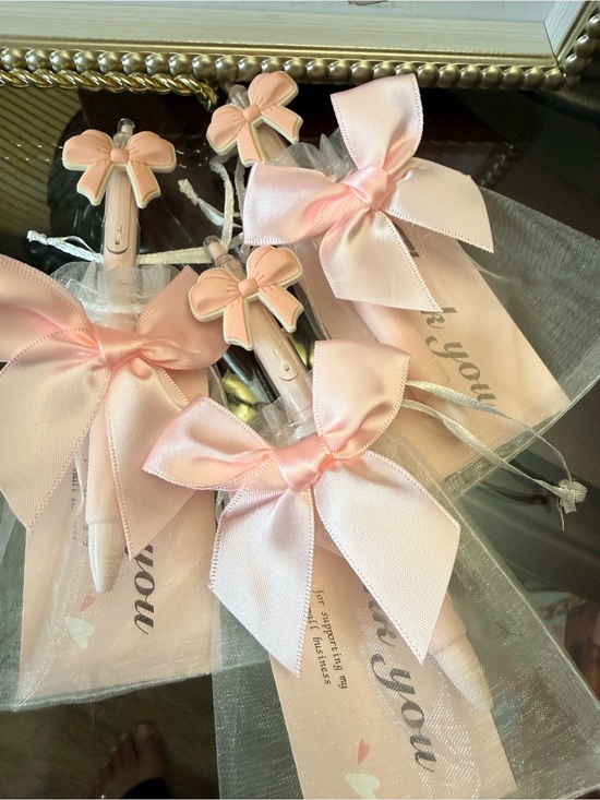 Other - Pink Bow Pens and thank you card 3 sets